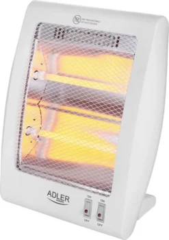 Adler Heater AD 7709 Halogen-Heizstrahler, 800 W, Anzahl Leistungsstufen 2, Weiß