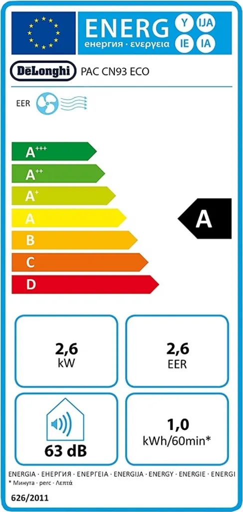 De'Longhi PAC CN93 Klimagerät, Max. Raumgröße: 90 M³, 10.500 BTU/h – Bild 8