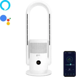 Djive ARC Heater 3in1 Rotorloser Heizlüfter, Ventilator & Luftreiniger, HEPA 14 Filter & UVC Gegen 99,995% Der Viren, Staub & Pollen, App Steuerung, Alexa, Google Home, Mit Heizfunktion, Schlafzimmer, Clean White