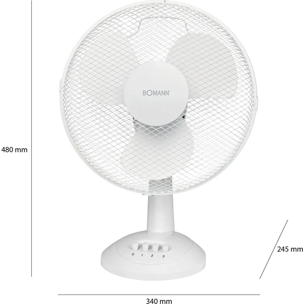 Bomann Tischventilator VL 1138 CB 30cm 40W Weiß – Bild 9