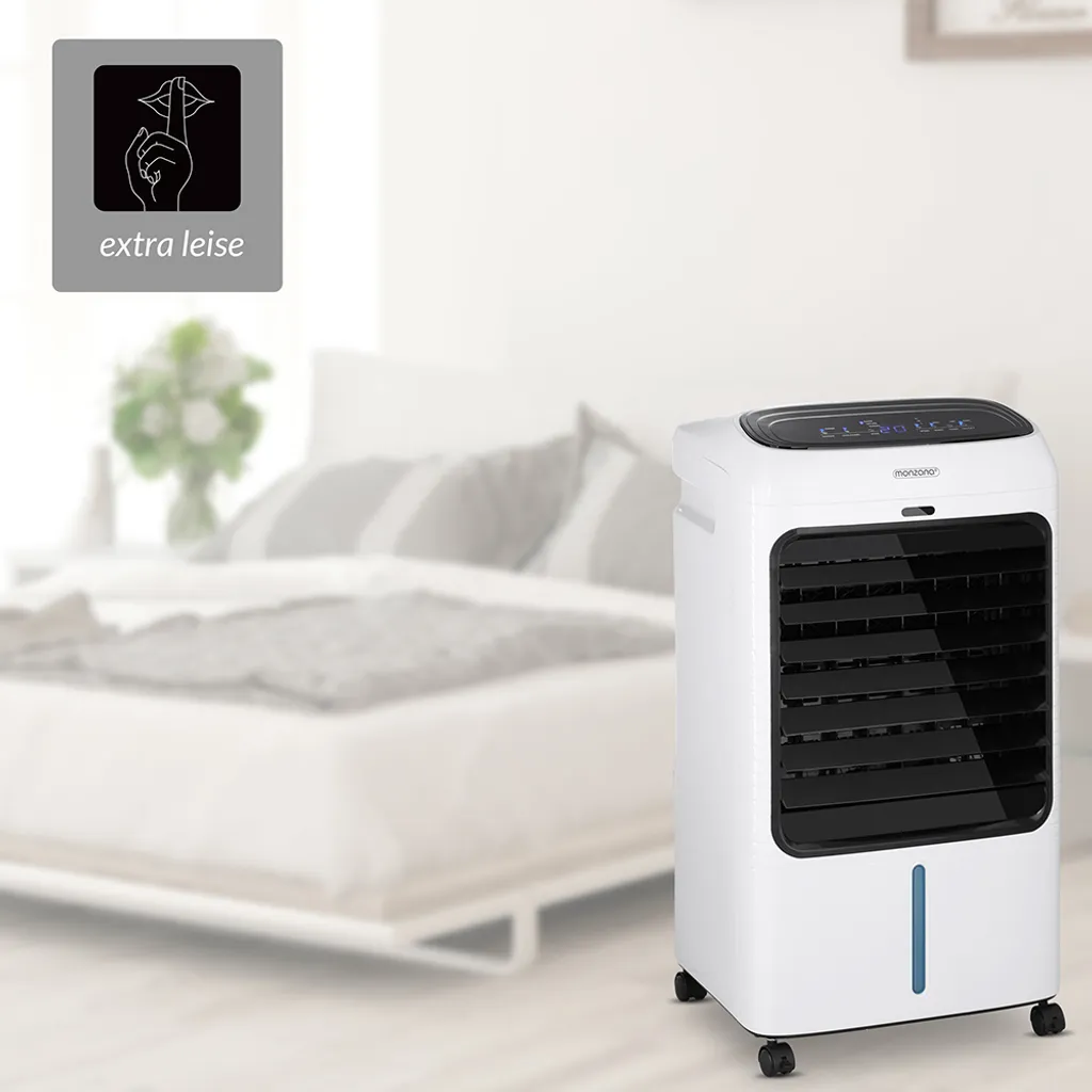 Monzana Luftkühler MZ804 4in1 Fernbedienung 8L Tank Timer Mobil Luftbefeuchter Ventilator Klimaanlage Ionisator Luftkühler LED Display Aircooler Klimagerät – Bild 9