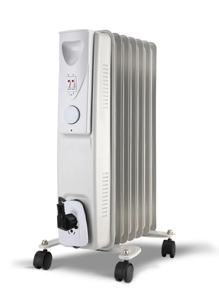 Ölradiator Elektro Heizung 1500W - 6 Rippen - Lamellen Heizkörper Radiator Öl Heizer Elektrisch