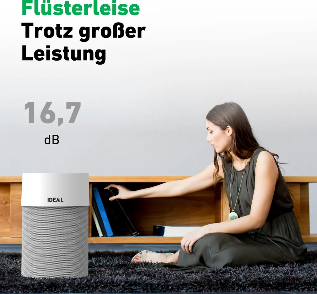 IDEAL - Luftreiniger AP40 PRO Bis 50m² | Germany | HEPA Filter Und Aktivkohlefilter, CADR 434 M³/h, 99,99% Filterleistung (Feinstaub, Allergene, Pollen, Bakterien, Zigarettenrauch, ...) – Bild 5