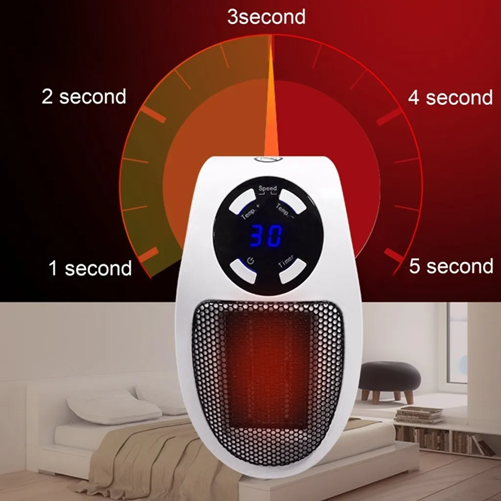 2er 500W 220V Steckdosen Heizlüfter Mini Heizung | Elektroheizer | Heizgerät Elektroheizer Plug In Heater Heizgerät Energie Sparen Mit Fernbedienung – Bild 8
