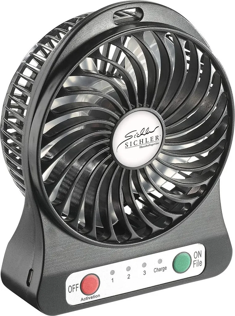 3in1 Akku Tisch-Ventilator Mit Powerbank-Funktion + Leuchte / Lampe 1.800 MAh Auto Camping – Bild 2