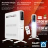KESSER® Konvektor Elektrische Heizung ECO 2500W Heizkörper Elektroheizung Standheizung Energiesparend Display WiFi App & Fernbedienung Touchscreen - Mobil Radiator 24h Timer Thermostat, Farbe:Weiß