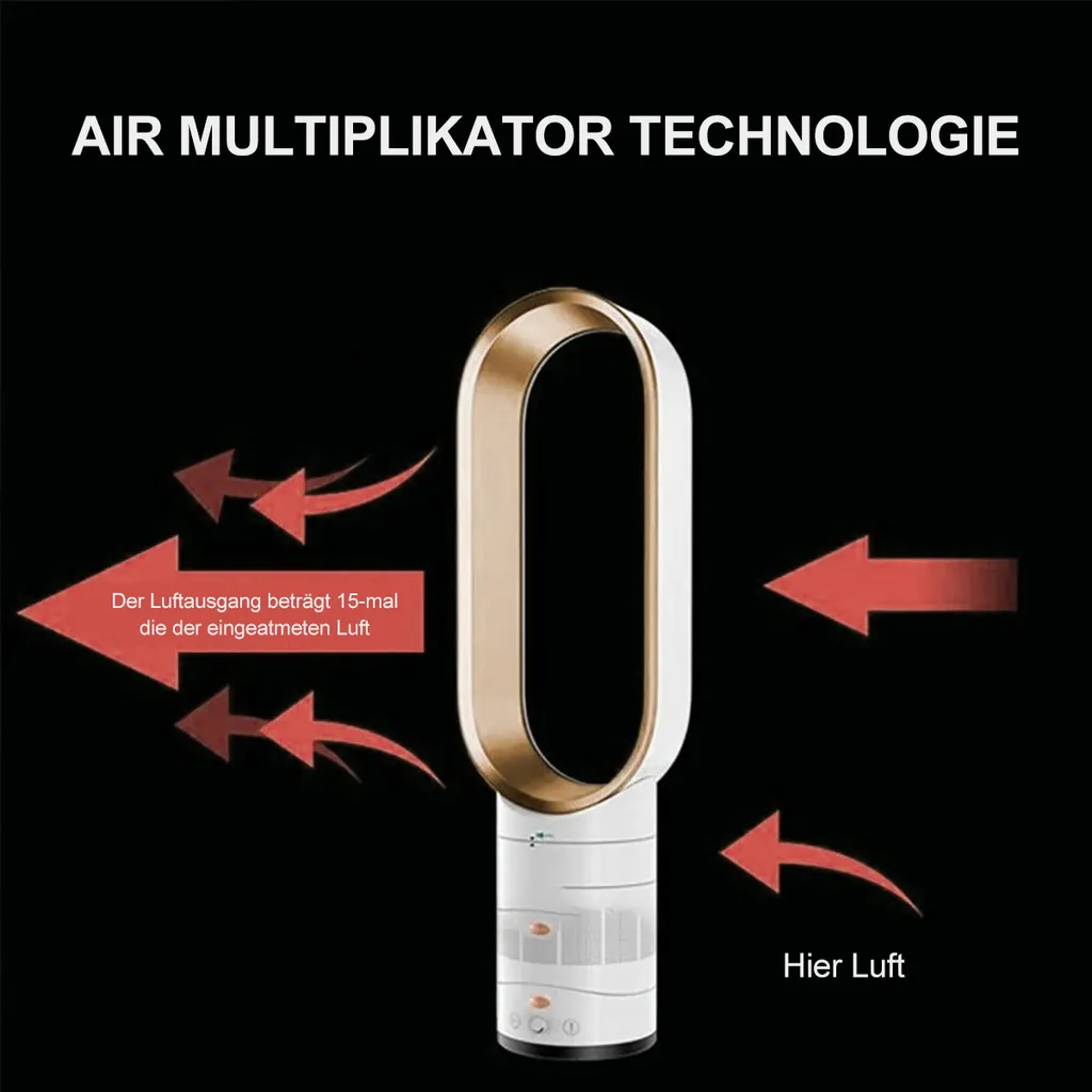 Turmventilator Mit Negativen Ionen,Ventilator Leise,mit Fernbedienung, Ca. 65cm Hoch, Champagnergold – Bild 4