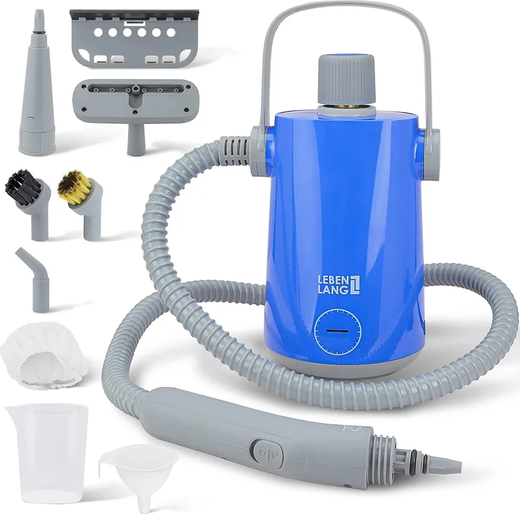 LEBENLANG Dampfreiniger Handgerät Steam Cleaner - 1000W & 300ml Mit 9 Zubehör | Polsterreiniger Gerät | Polster Handdampfreiniger Polstermöbel Fugenreiniger Für Bad Fliesen | Premium Dampf Reiniger…