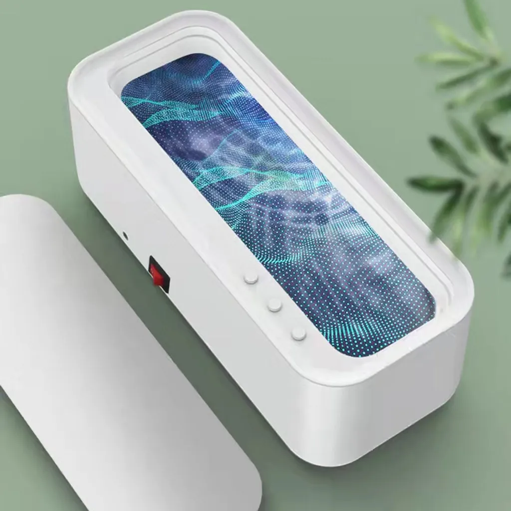 Weiß Ultraschall Schmuckreiniger, Tragbare Ultraschall Reinigungsmaschine, Kleiner Ultraschall-Reiniger Für Brillen/Uhren/Ohrringe/Ringe/Halsketten – Bild 3