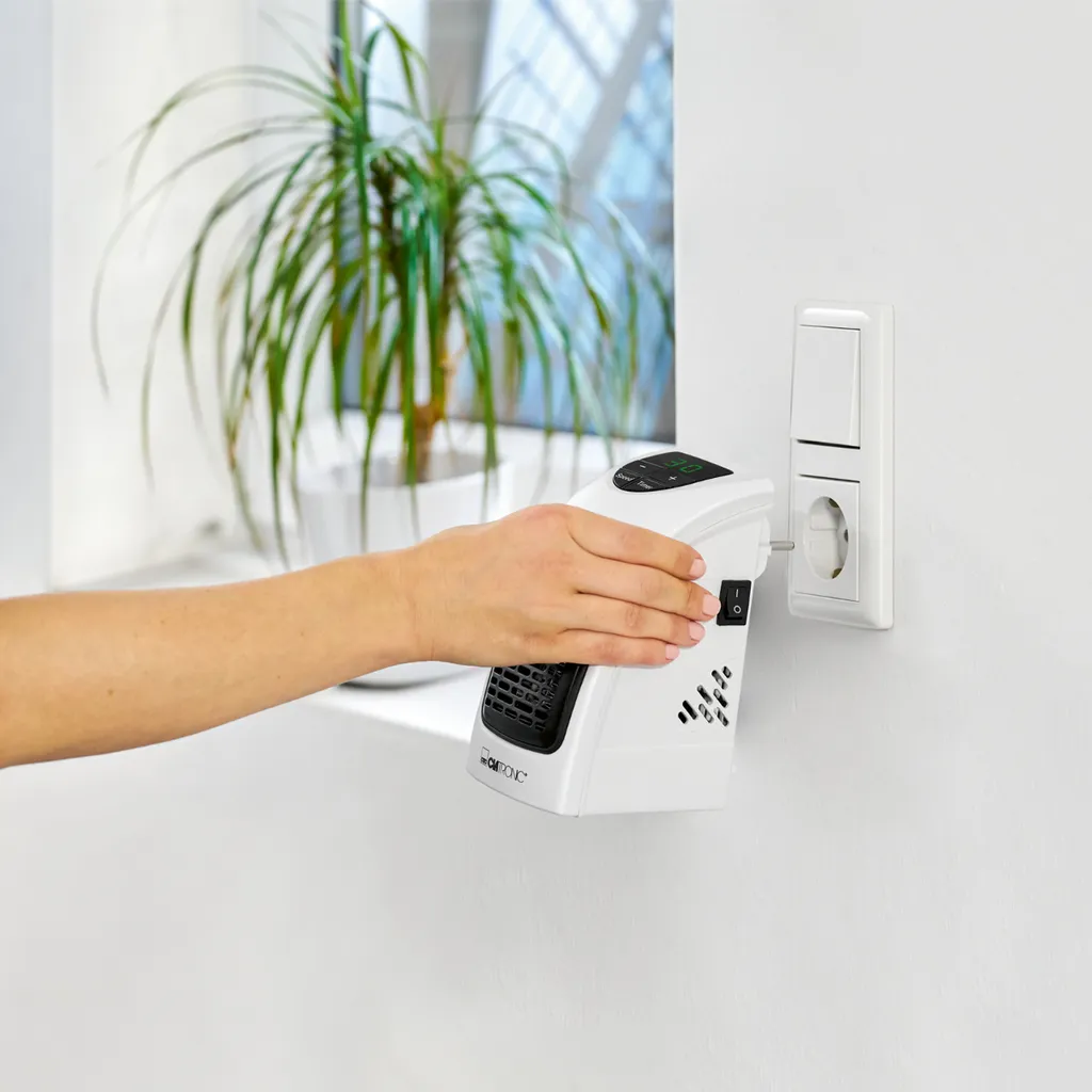 Clatronic HL 3738 Mobiler Steckdosen-Heizlüfter Mit 2 Gebläsestufen, Hochwertiges PTC-Heizelement, LED-Display-und Kontrollleuchte – Bild 8
