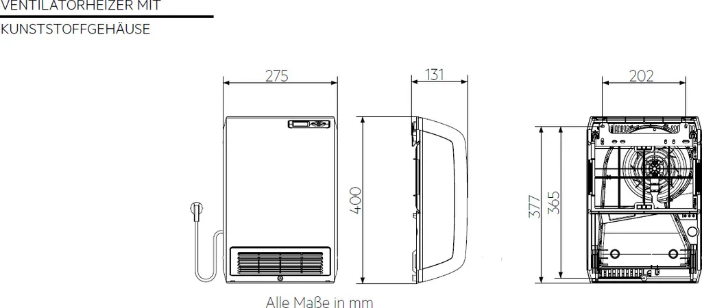 AEG Ventilatorheizung VH 213, LCD, Energiesparfunktionen,Wochentimer, 2 KW, Kunststoff, 238296 – Bild 4