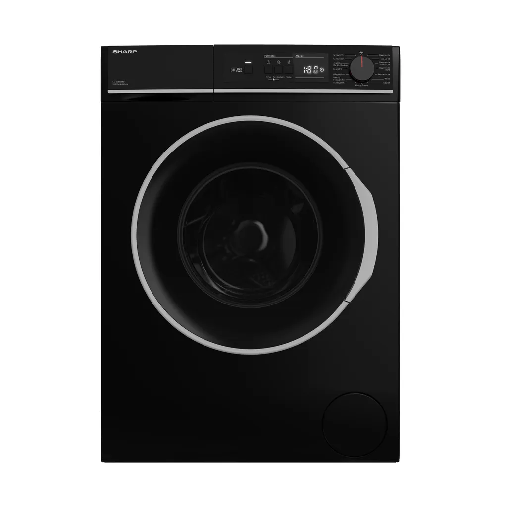 Sharp ES-W814IAB1-DE Waschmaschine (8 Kg / 1400 U/Min) Mit LED Display, Inverter Motor, Überlaufschutz Und AquaStop (schwarz) – Bild 2