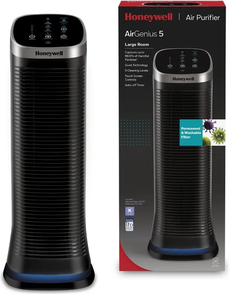 HONEYWELL AirGenius 5 Luftreiniger Schwarz (58 Watt, Raumgröße: 112 M3, IfD) – Bild 8