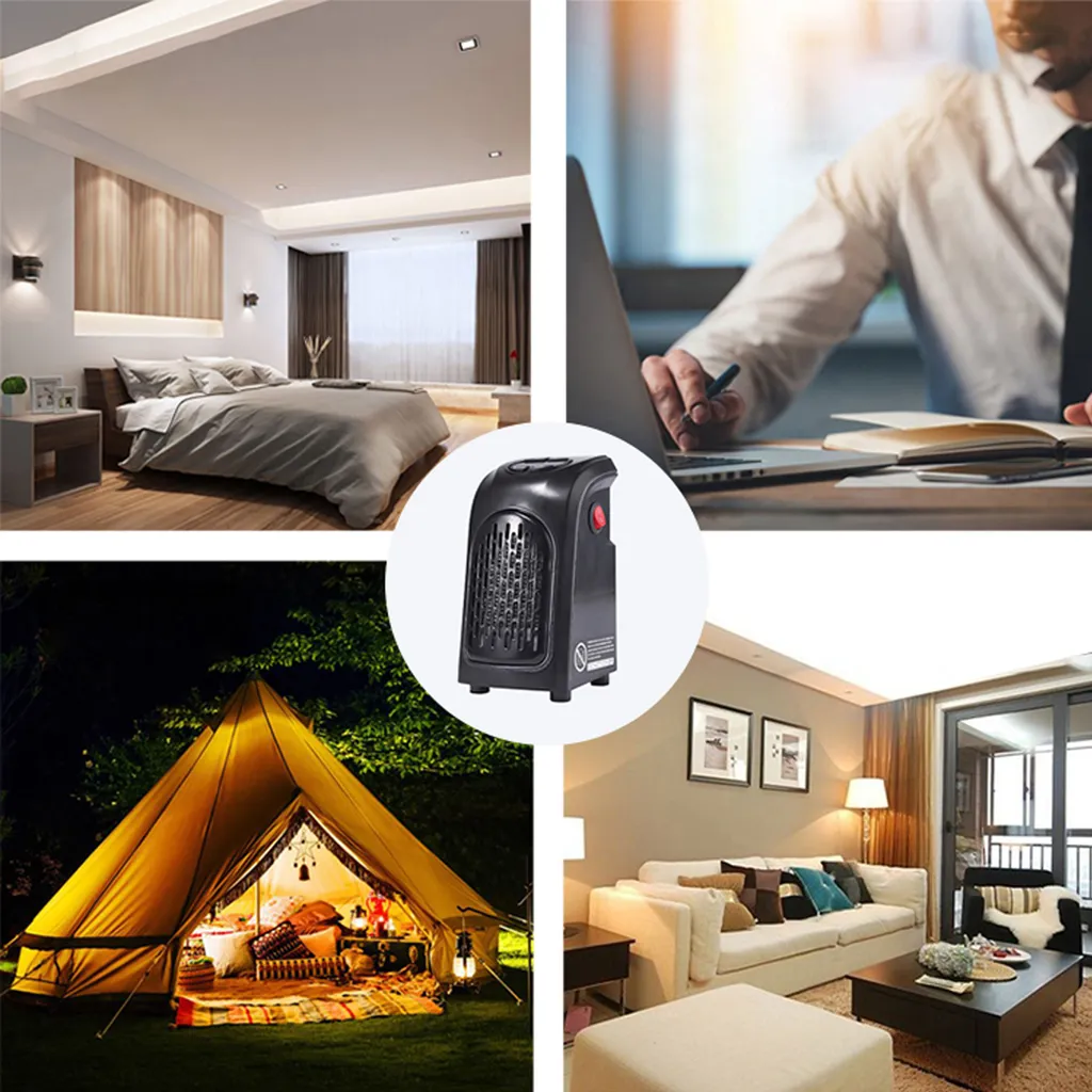350W Steckdosen Heizlüfter Mini Heizung Elektroheizer Keramik Heizgerät Energiesparend Lufterhitzer Plug Heater Energie Sparen 220V Schwarz Retoo – Bild 15