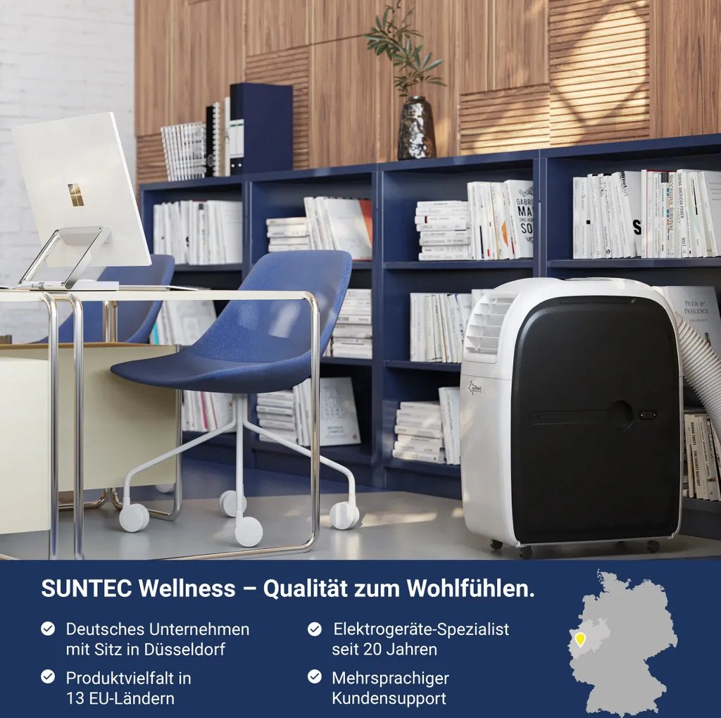 SUNTEC Mobiles Lokales Klimagerät Transform 10.500 Eco R290 | Für Räume Bis 46 M2 | Inkl. Abluftschlauch | Kühler Und Entfeuchter Mit ökologischem Kühlmittel R290 | 10.500 BTU/h – Bild 8