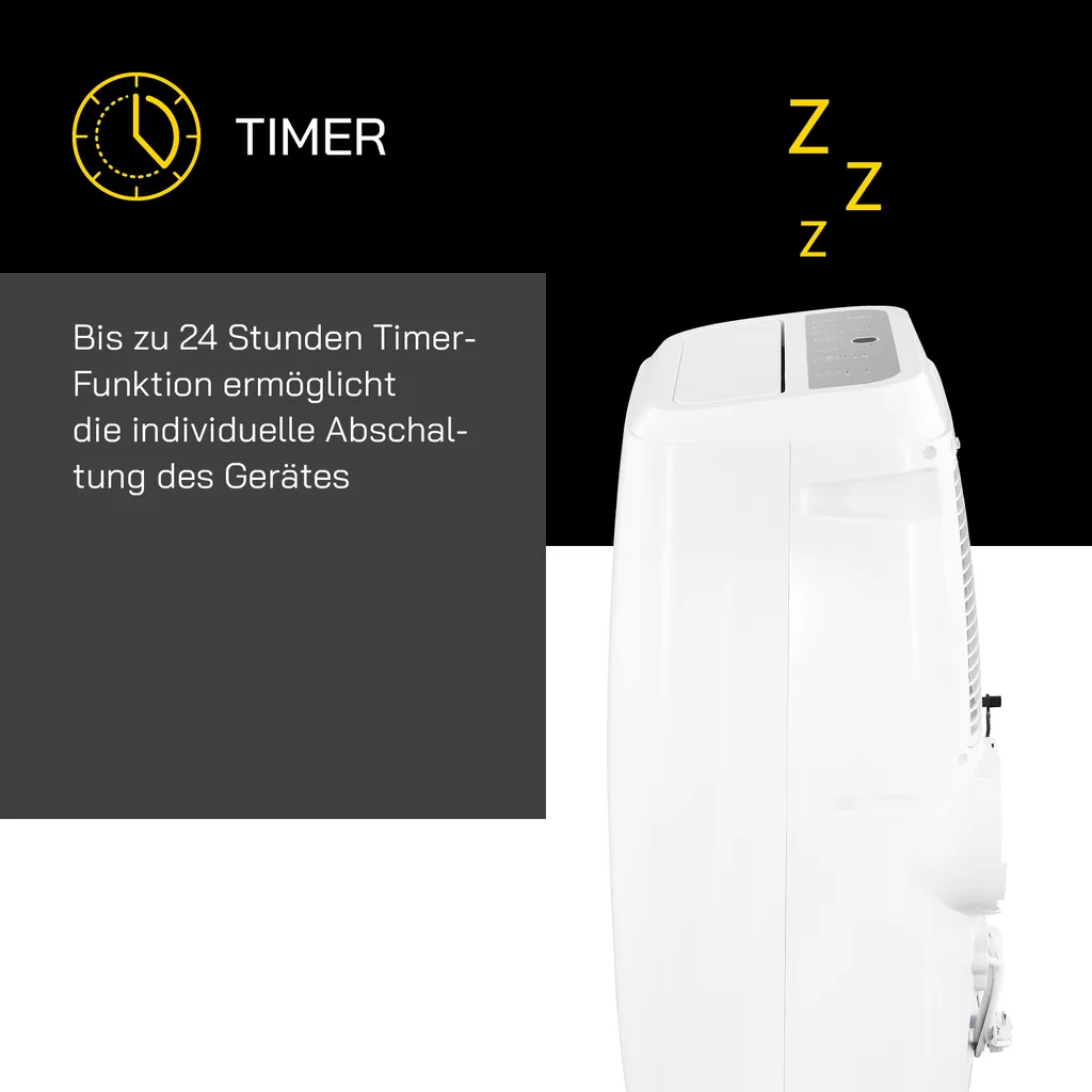 GUTFELS Mobile Klimaanlage CM 81455 We | 14000 BTU | Inkl. Abluftschlauch | Mobil | Luftentfeuchtung | Kühlen | R290a Kältemitte L Weiß – Bild 6