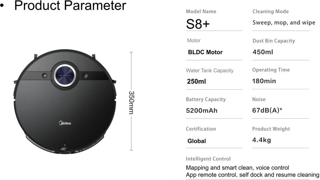 Midea S8+ Saugroboter 5200mAh Bl | 714307 Mit Behälterstation – Bild 5