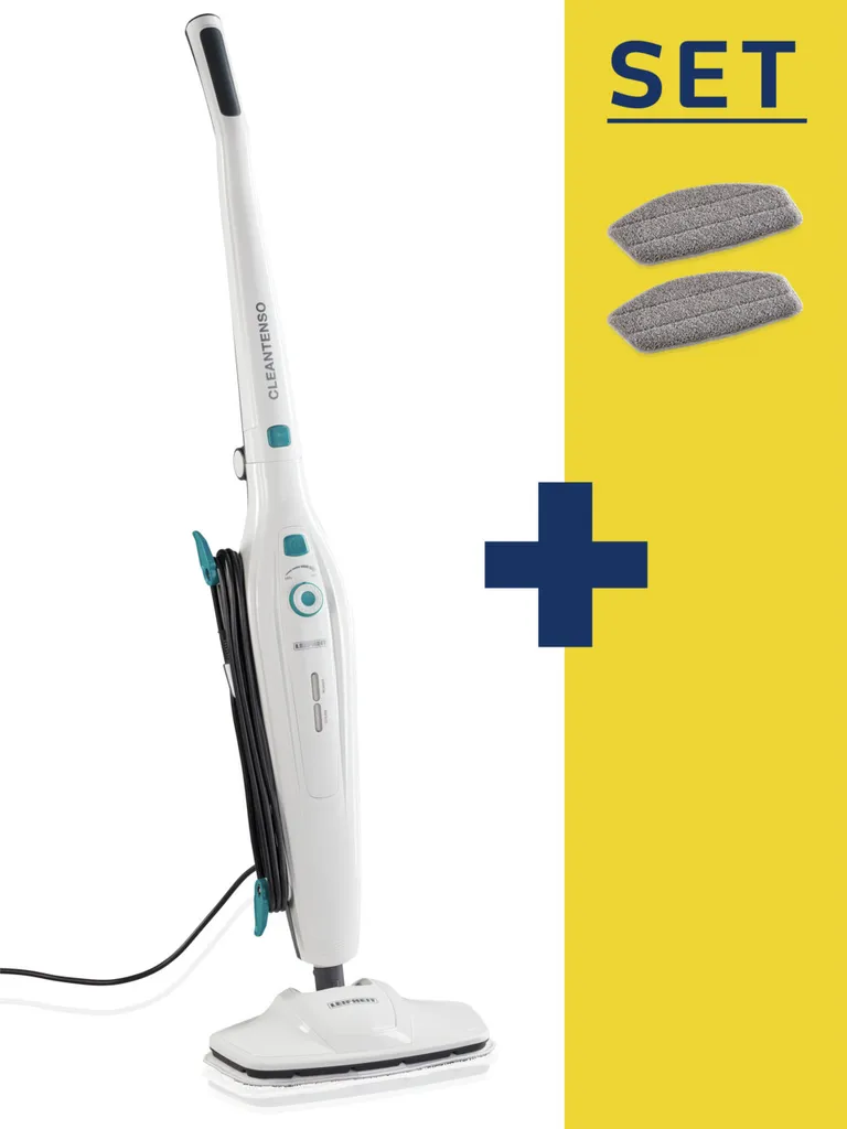 Leifheit Dampfreiniger CleanTenso Inkl. 2er Set Ersatz-Wischbezüge