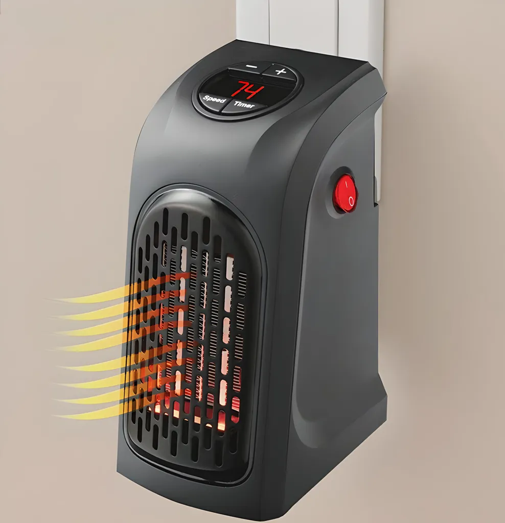 350W Steckdosen Heizlüfter Mini Heizung Elektroheizer Keramik Heizgerät Energiesparend Lufterhitzer Plug Heater Energie Sparen 220V Schwarz Retoo – Bild 5