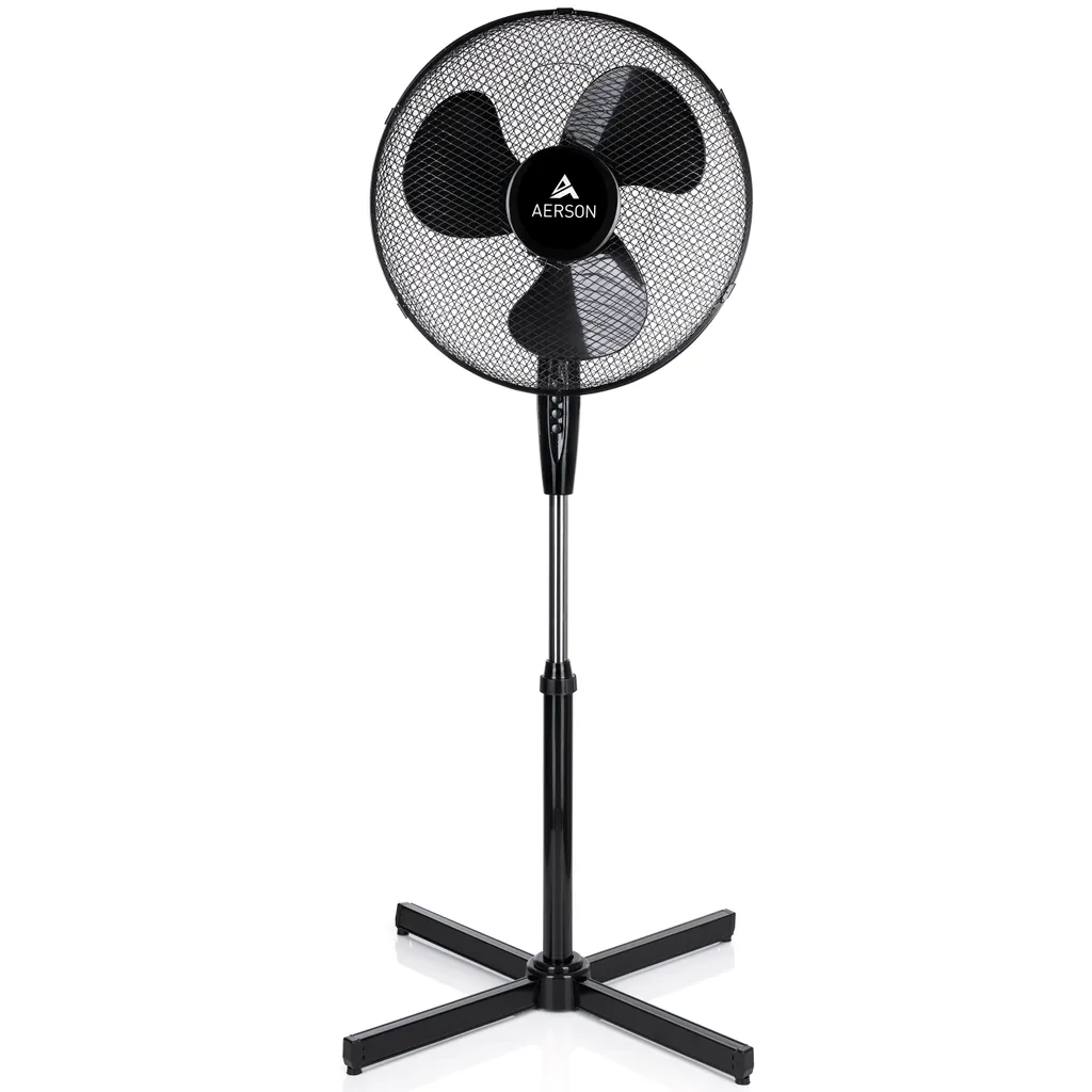 AERSON Standventilator Ventilator Windmaschine Luftkühler Oszillierend 50W Schwarz – Bild 4