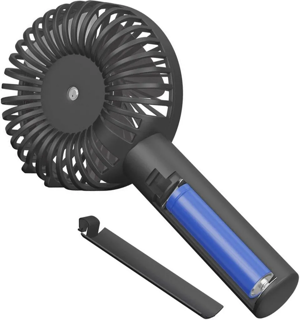 Goobay Tragbarer Handventilator Mit Standfuß - Geräuschlos, Wiederaufladbar - Mit Akku (2000mAh) Und Ladekabel, Schwarz – Bild 9