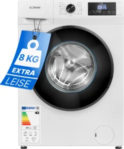 Bomann® Waschmaschine 8kg Mit Max. 1400 U/min - Effizienter, Leiser Und Langlebiger Invertermotor, 15 Waschprogrammen, Und Endzweitvorwahl, Washing Machine Mit Dampffunktion - WA 7185