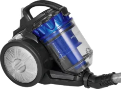 ProfiCare Bodenstaubsauger PC-BS 3040, Eco-Cyclon Twin-Spin Bodenstaubsauger, Beutellose Filtertechnik, 4-Fach Mikrofiltersystem, HEPA-Filter, Edelstahl-Teleskoprohr (höhenverstellbar), Extra Großer Aktionsradius (8,3 M), 700 Watt, Blau-schwarz