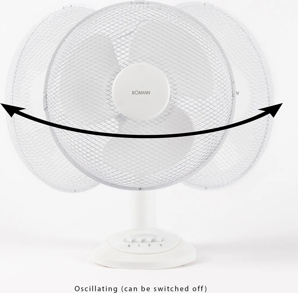 Bomann Tischventilator VL 1138 CB 30cm 40W Weiß – Bild 3