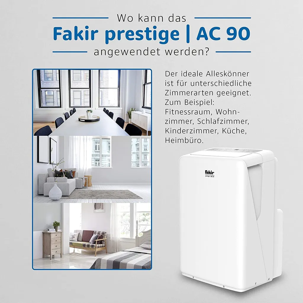 Fakir AC90 Klimagerät, Max. Raumgröße: 85 M³, 9.000 BTU/h – Bild 7