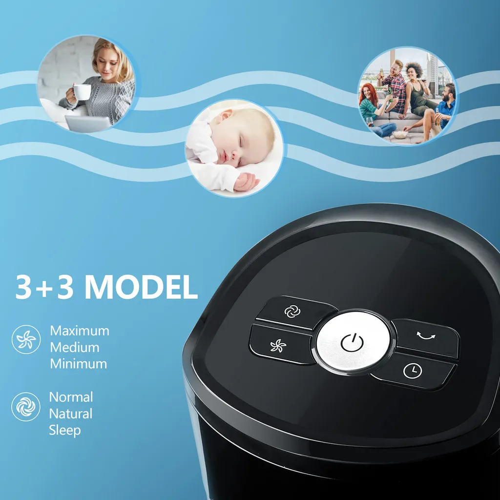 Aigostar Turmventilator, Leise Mit Fernbedienung, 35W, 60° Oszillierend, 3 Geschwindigkeitsstufen, 7 Stunden Timer, Säulenventilator Mit Speicher Funktion, 103cm Standventilator Tower Fan, Schwarz – Bild 4