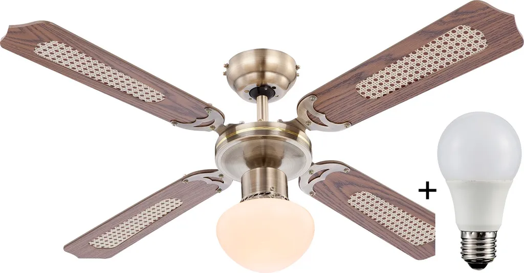 GLOBO Deckenventilator Mit LED Beleuchtung Deckenlampe 106cm 0309LED