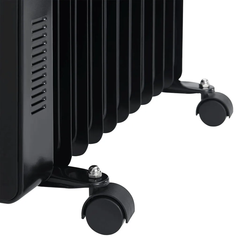 Juskys Elektroheizung Ölradiator 2500W - Wi-Fi Steuerung, Fernbedienung & Touch-Display - Energiesparender Radiator, 2 Heizstufen, 24h Timer - Schwarz – Bild 10