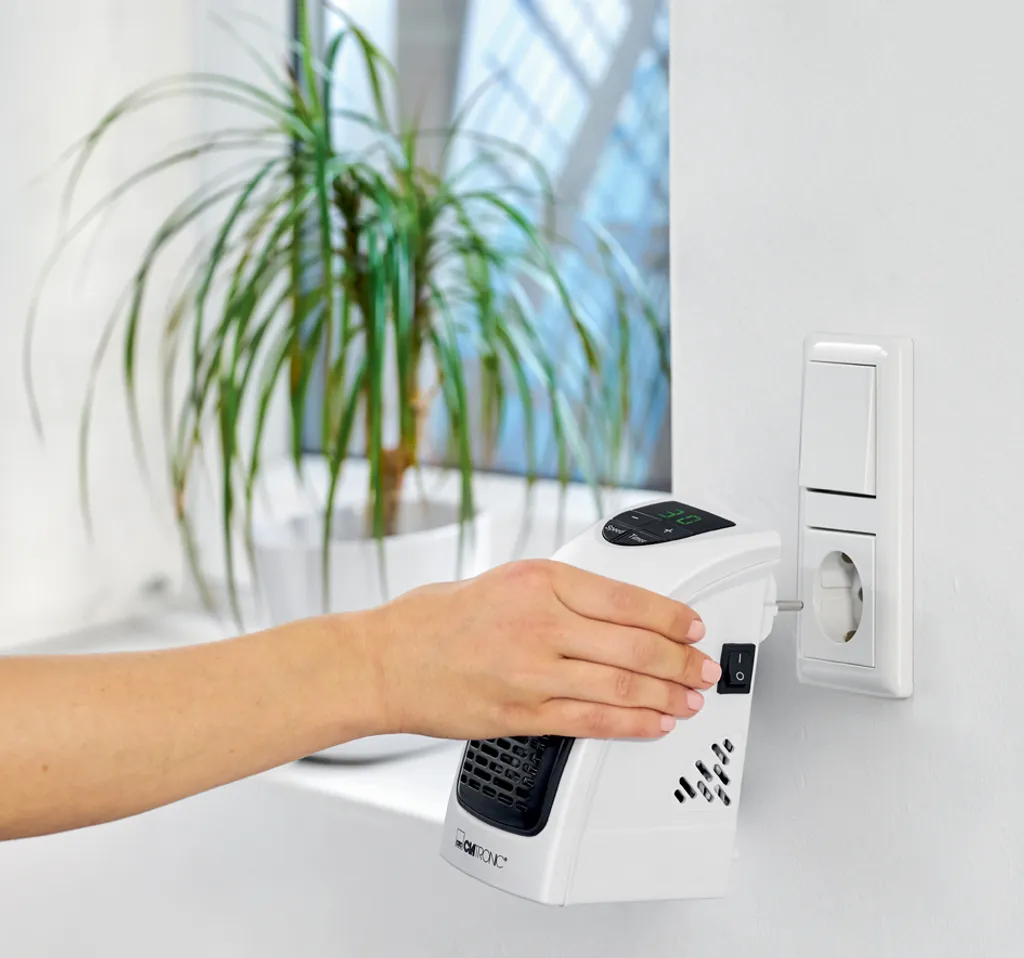 Clatronic HL 3738 Mobiler Steckdosen-Heizlüfter Mit 2 Gebläsestufen, Hochwertiges PTC-Heizelement, LED-Display-und Kontrollleuchte – Bild 2