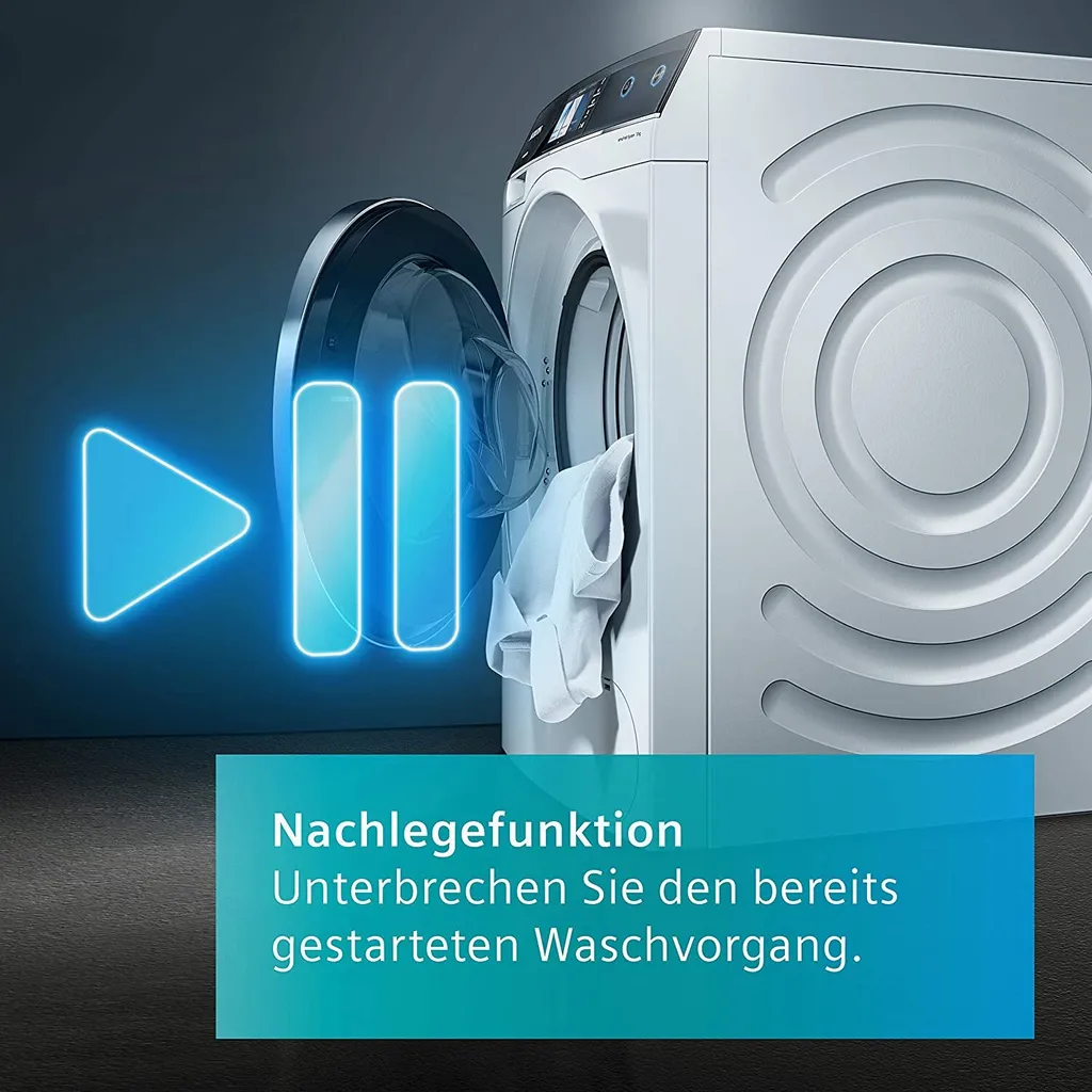 Siemens WG54G105EM IQ500 Waschmaschine, 10 Kg, 1400 UpM, Antiflecken-System Entfernt 4 Fleckenarten, Outdoor-Programm Schonende Reinigung, SpeedPack L Beschleunigen Sie Ihre Programme Weiß – Bild 6