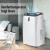 Merax 4in1 Mobile Klimagerät 12000 BTU Klimaanlage Mit Fernbedienung Und APP-Steuerung (WiFi), Klimaanlage Mit Ventilationsfunktion + Kühlen + 24h-Timer Für Räume Bis 100 M³[EEK A]