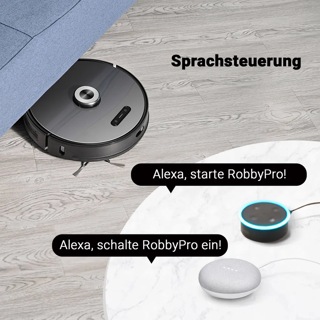 ROBBY PRO | Saug Und Wischroboter | 2700 - 4000PA | Selbstentleerend | Schwarz | Staub Sauger Kehr Cleaner – Bild 7