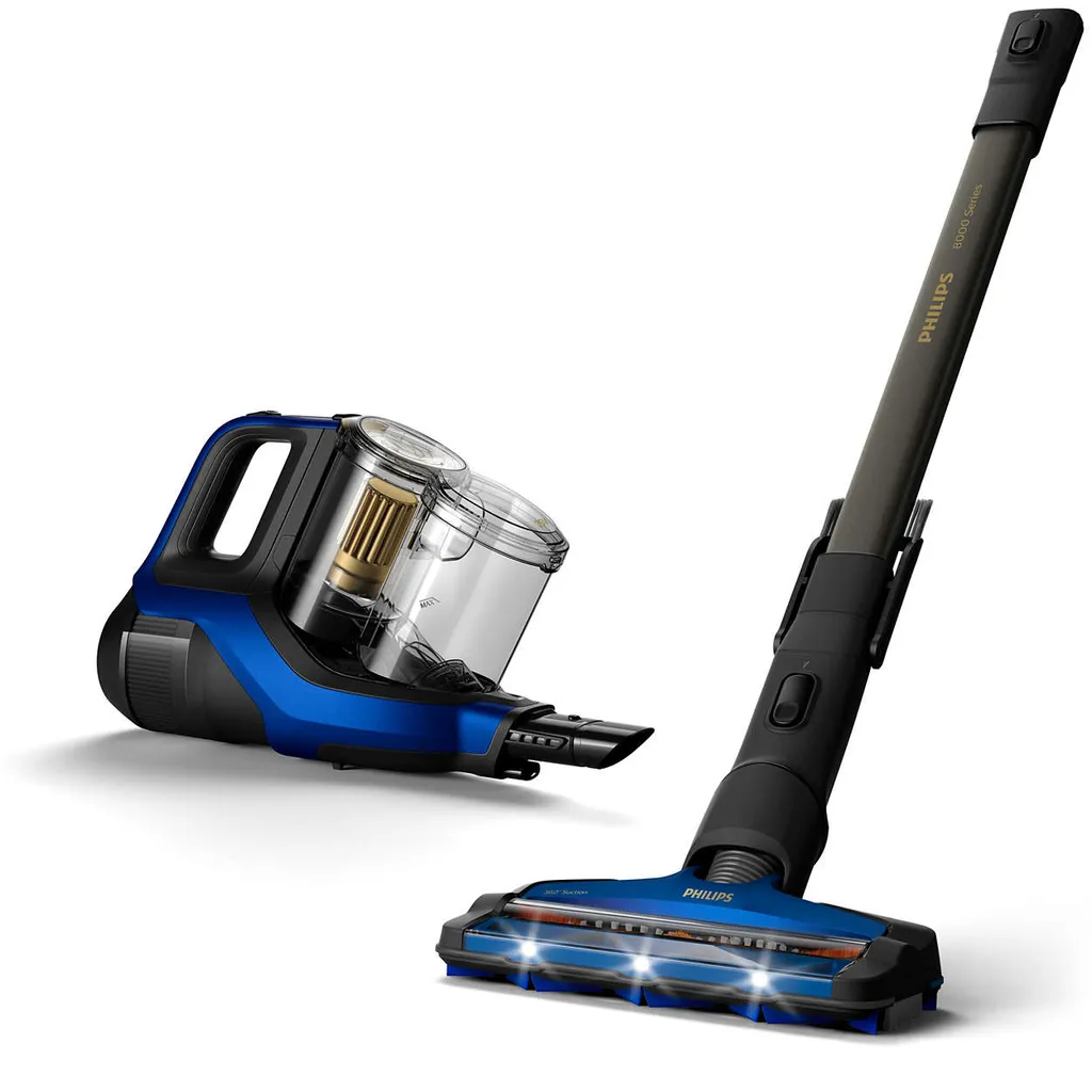 Philips SpeedPro Max 2-in-1 Kabelloser Staubsauger, 360°-Saugdüse, Inkl. Zubehör, 25.2 V, 70 Min. Akku, Blau (XC8049/01) – Bild 3