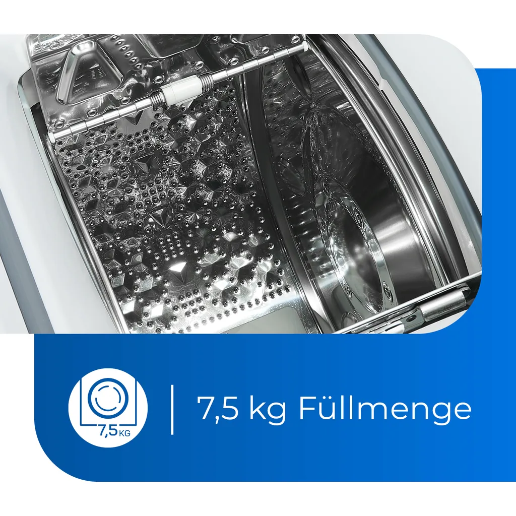 Exquisit Toplader Waschmaschine LTO1207-030C Weiss | 7,5 Kg Fassungsvermögen | Weiß – Bild 5