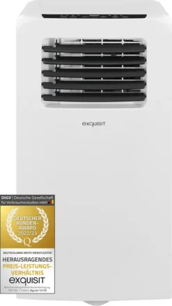 Exquisit Mobile Klimaanlage CM 30752 We | Inkl. Abluftschlauch | Mobil | Luftentfeuchtung | Kühlen | R290a Kältemitte L Weiß
