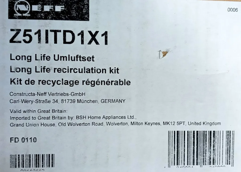 Neff Long Life Umluftset Z51ITD1X1 Dunsabzugshaube – Bild 2