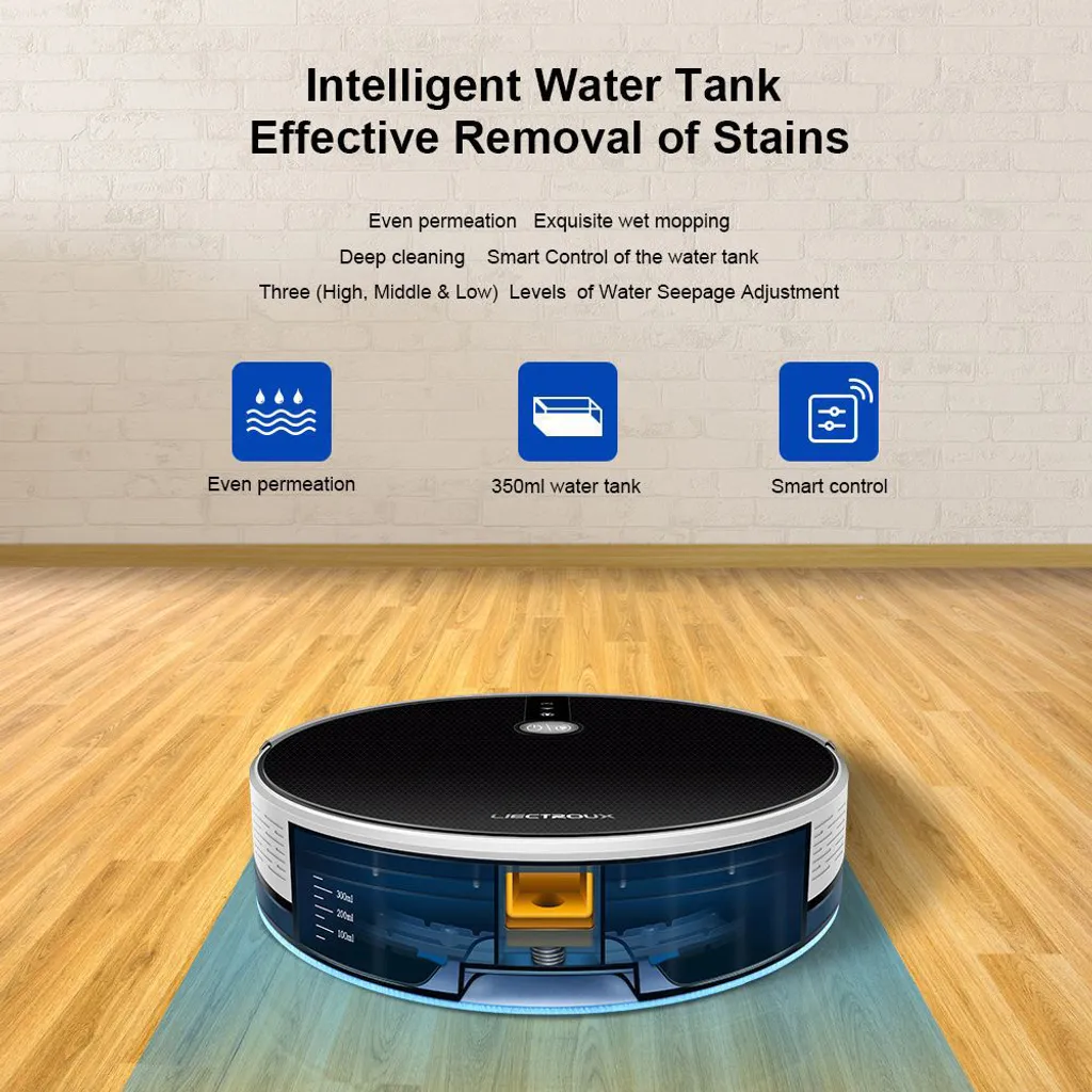 LIECTROUX C30B Automatischer Roboter-Staubsauger 5000Pa Starke Saugleistung Intelligente Dynamische Navigation APP-Fernbedienung Intelligentes Nasswischen Sprachsteuerung Kompatibel Mit Alexa Google Assistant – Bild 10