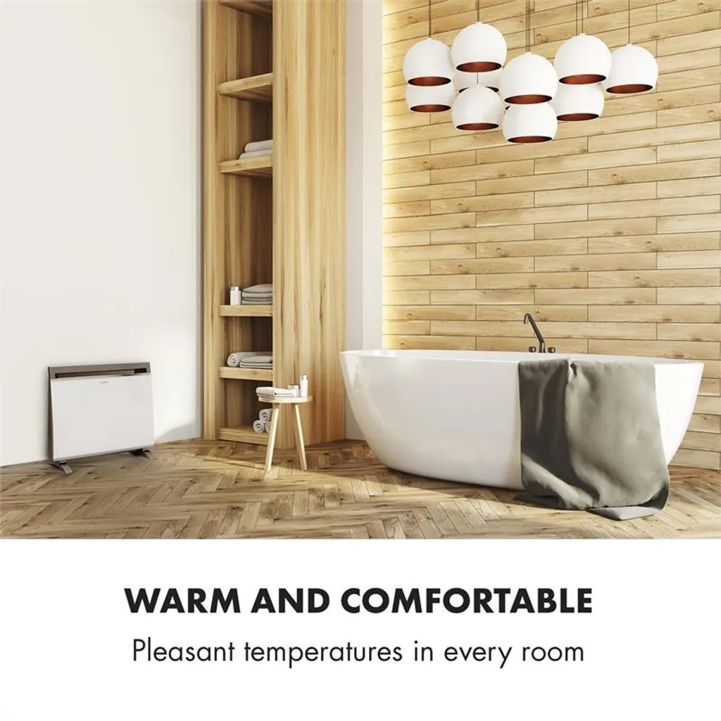 Gotland Konvektorheizung 600/900/1500W Glasfront Standgerät Weiß – Bild 4