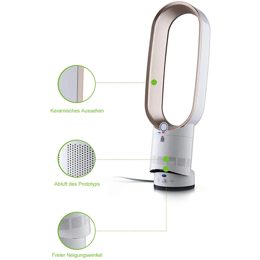 Turmventilator Mit Negativen Ionen,Ventilator Leise,mit Fernbedienung, Ca. 65cm Hoch, Champagnergold – Bild 2