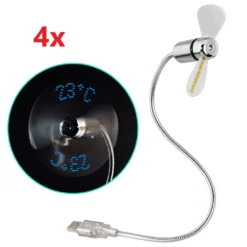 4x Hama USB Ventilator Mit Temperaturanzeige Laptop/ Notebook Zubehör Flexibel