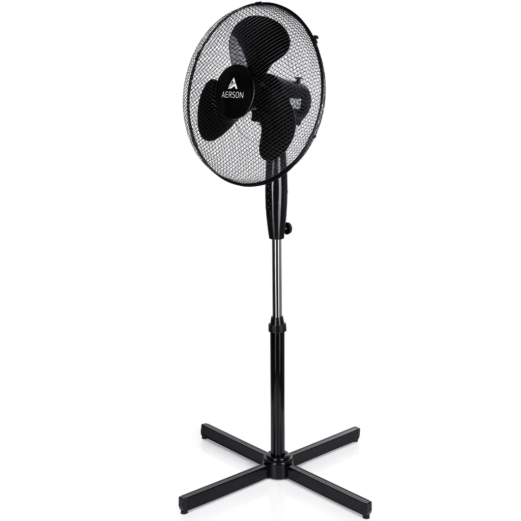 AERSON Standventilator Ventilator Windmaschine Luftkühler Oszillierend 50W Schwarz – Bild 3