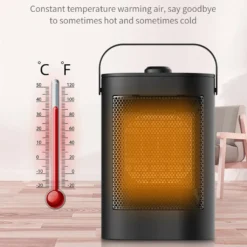 Heizlüfter Energiesparend 1500W, Elektrisch Heizung, PTC Keramik Heizung, Überhitzungs Und Kippschutz, 3 Heizstufen, 70° Oszillation, Für Zimmer, Büro, Wohnräume