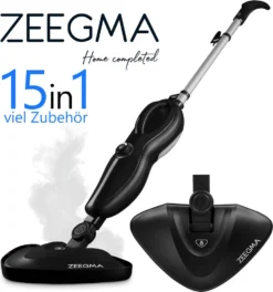 ZEEGMA Puur Dampfreiniger 1500 W Dampfbesen Dampfmop Haushaltsdampfer SET 15in1