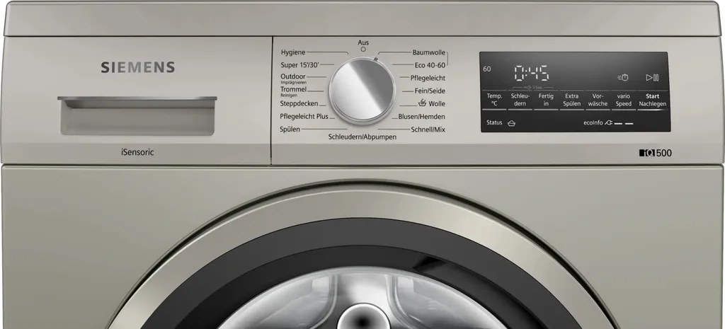 Siemens IQ500 WU14UTS9 Waschmaschine Frontlader 9 Kg 1400 RPM A Silber, Edelstahl – Bild 9