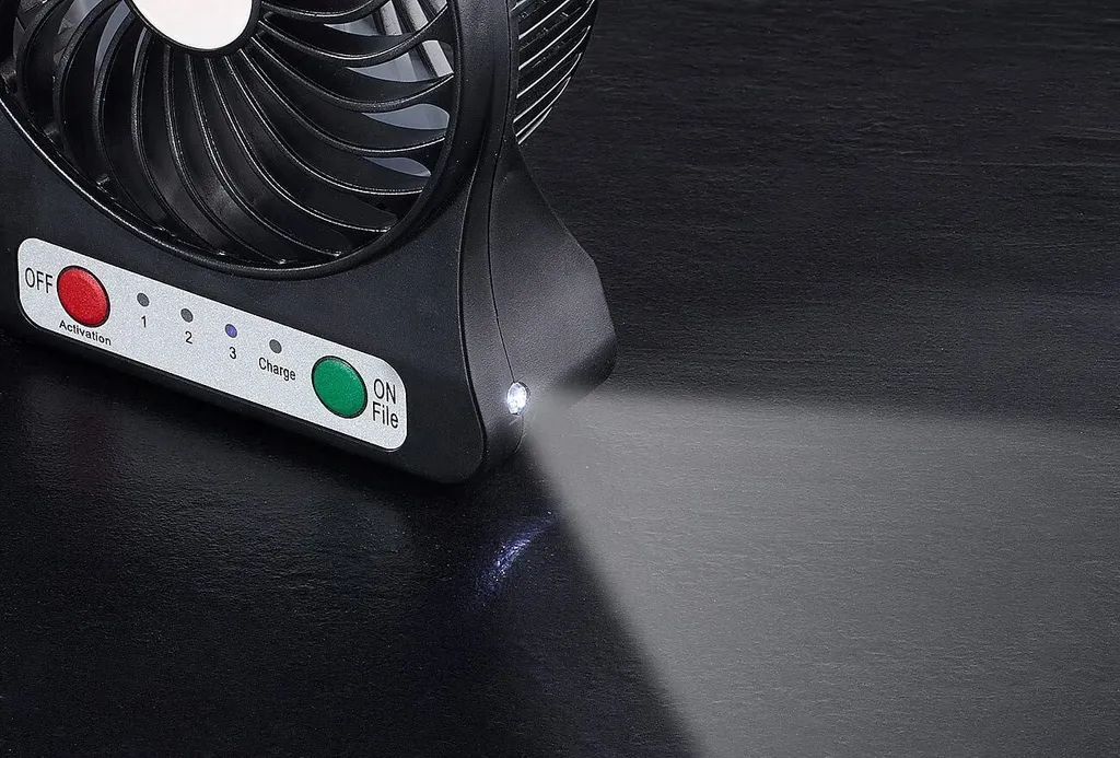 3in1 Akku Tisch-Ventilator Mit Powerbank-Funktion + Leuchte / Lampe 1.800 MAh Auto Camping – Bild 6