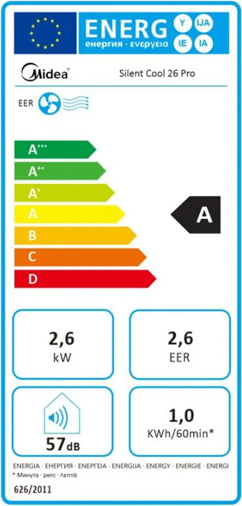 Midea Europe Midea Silent Cool 26 Pro - A - 1 KWh - 1000 W - 220 - 240 V - 50 Hz - 4,35 A – Bild 10
